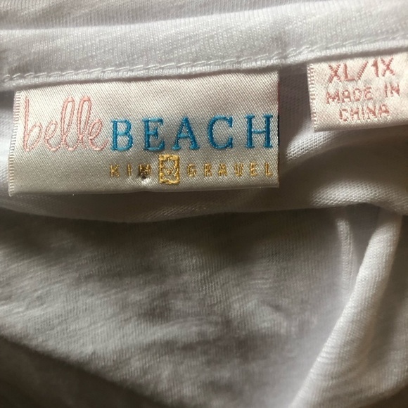 Belle Beach by Kim Gravel Regular Slub Knit Tie Front Cover Up QVC 1X Beach Wear - Picture 10 of 10